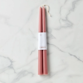 Dipped 12" Taper Candle Pair - Rosethanksgiving decor ,thanksgiving centerpiece 