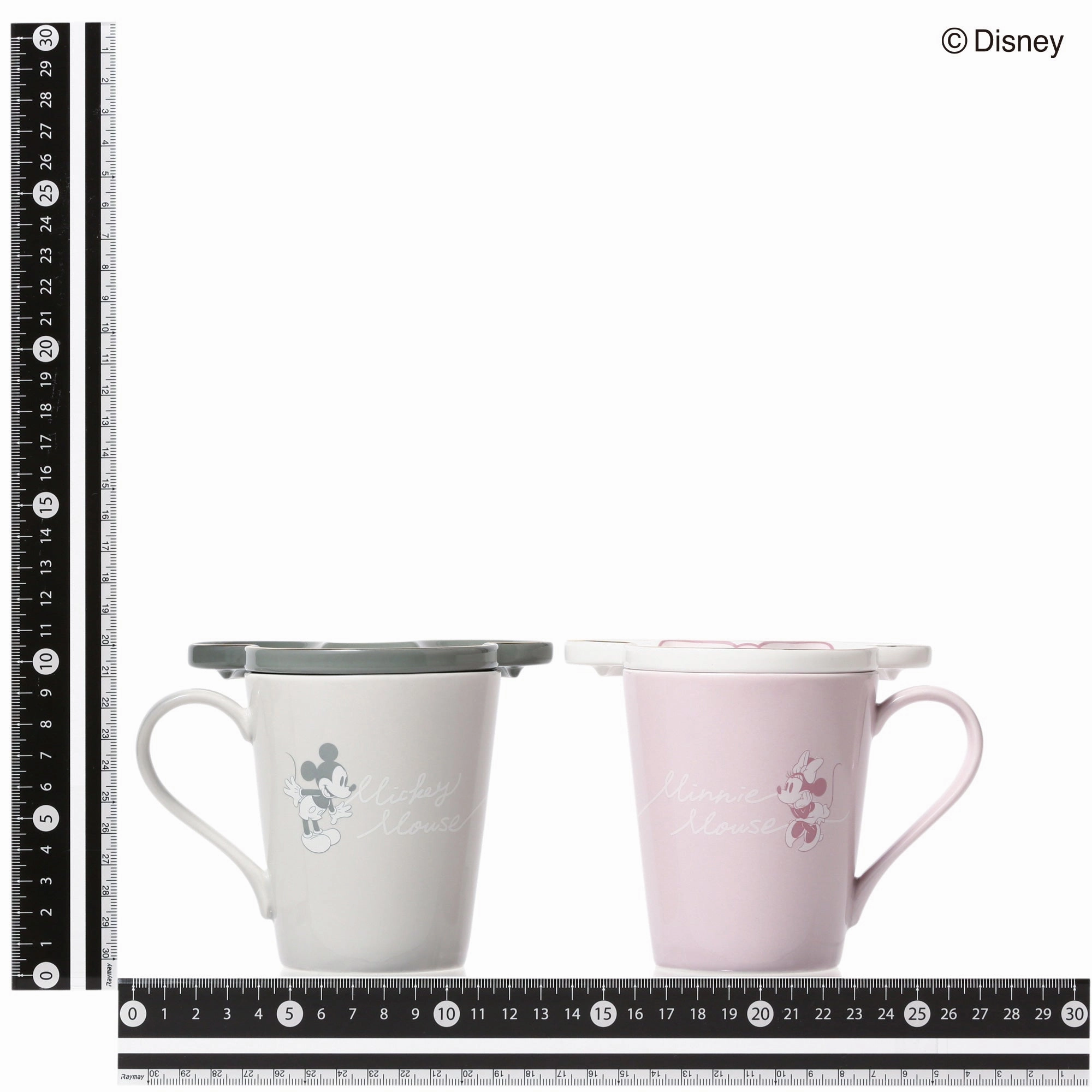 Disney Pair Mug Face Plate Pink X Gray