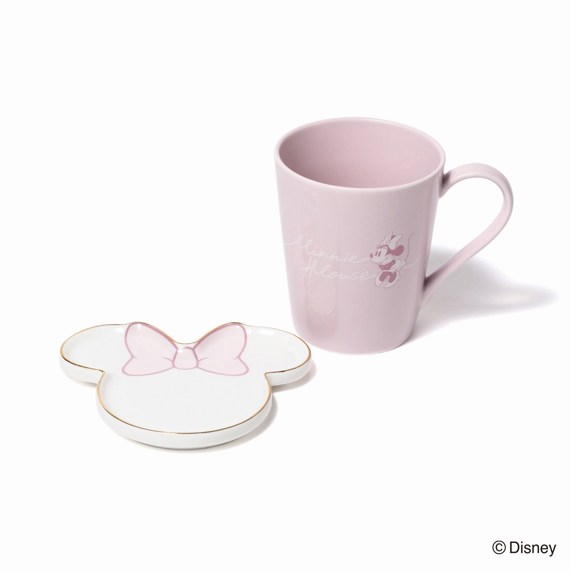 Disney Pair Mug Face Plate Pink X Gray