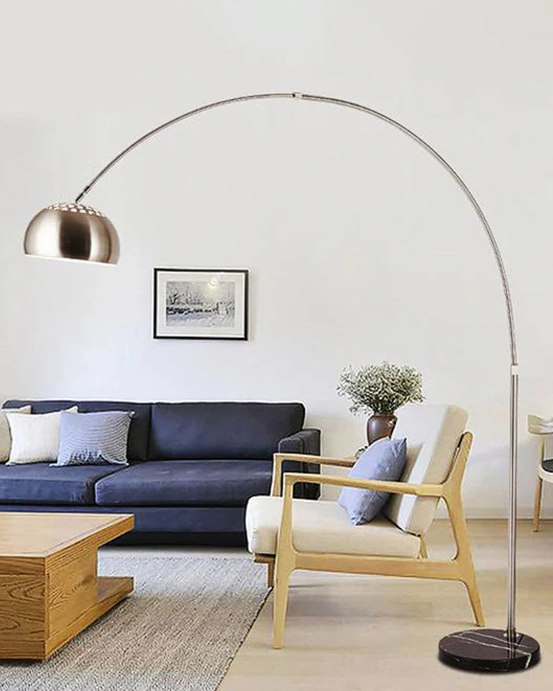 Dome Shade Overarching Floor Lamp - Large