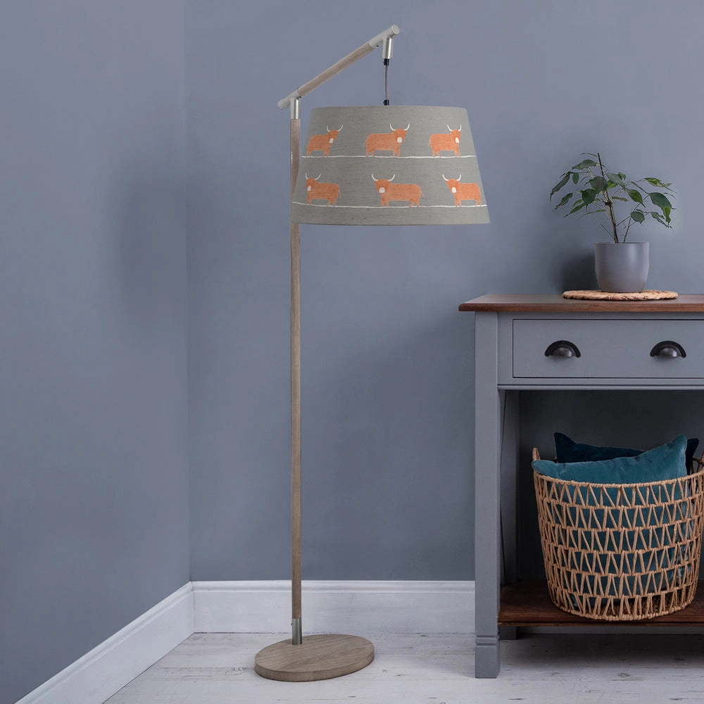 Dougal Quintus Taper & Quintus Complete Floor Lamp Grey/Granitereplacement lampshade,White Linen Drum Lampshade for Table or Floor Lamp