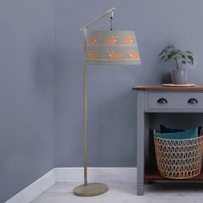 Dougal Quintus Taper & Quintus Complete Floor Lamp Grey/Granitereplacement lampshade,White Linen Drum Lampshade for Table or Floor Lamp