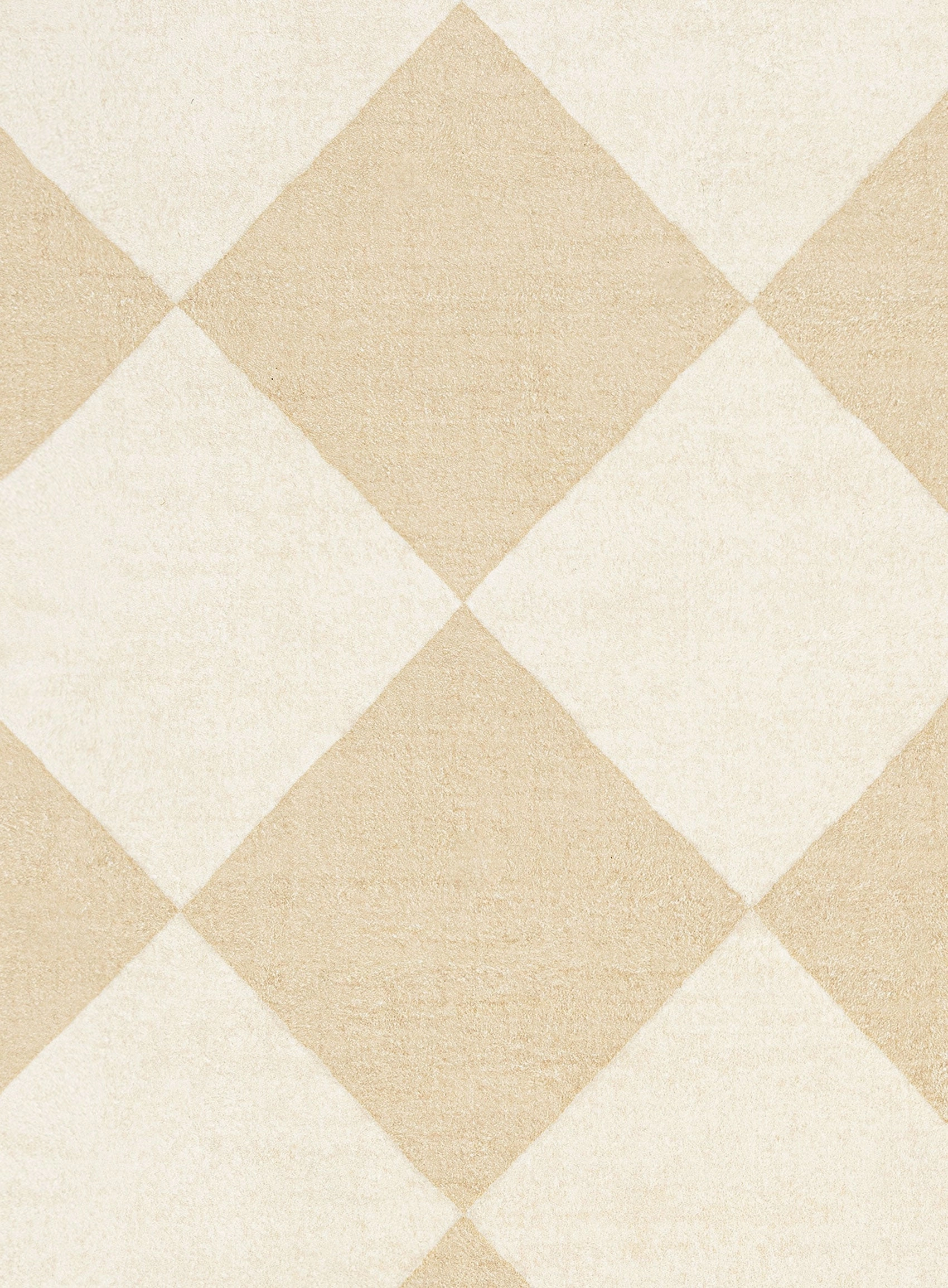 Doutzen Beige Cream Checkered Washable Rug