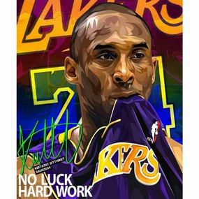 Drawing (Kobe Bryant - No Luck Hard Work)  modern abstract painting decor
