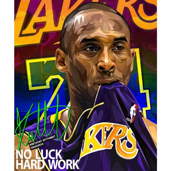 Drawing (Kobe Bryant - No Luck Hard Work)  modern abstract painting decor