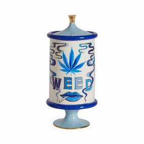 Druggist Weed Canisterglass jar ,jar with lid 