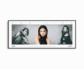 DUA LIPA PANORAMIC COLLAGE PRINT SIGNED FRAMED WINGSnordic style wall decor