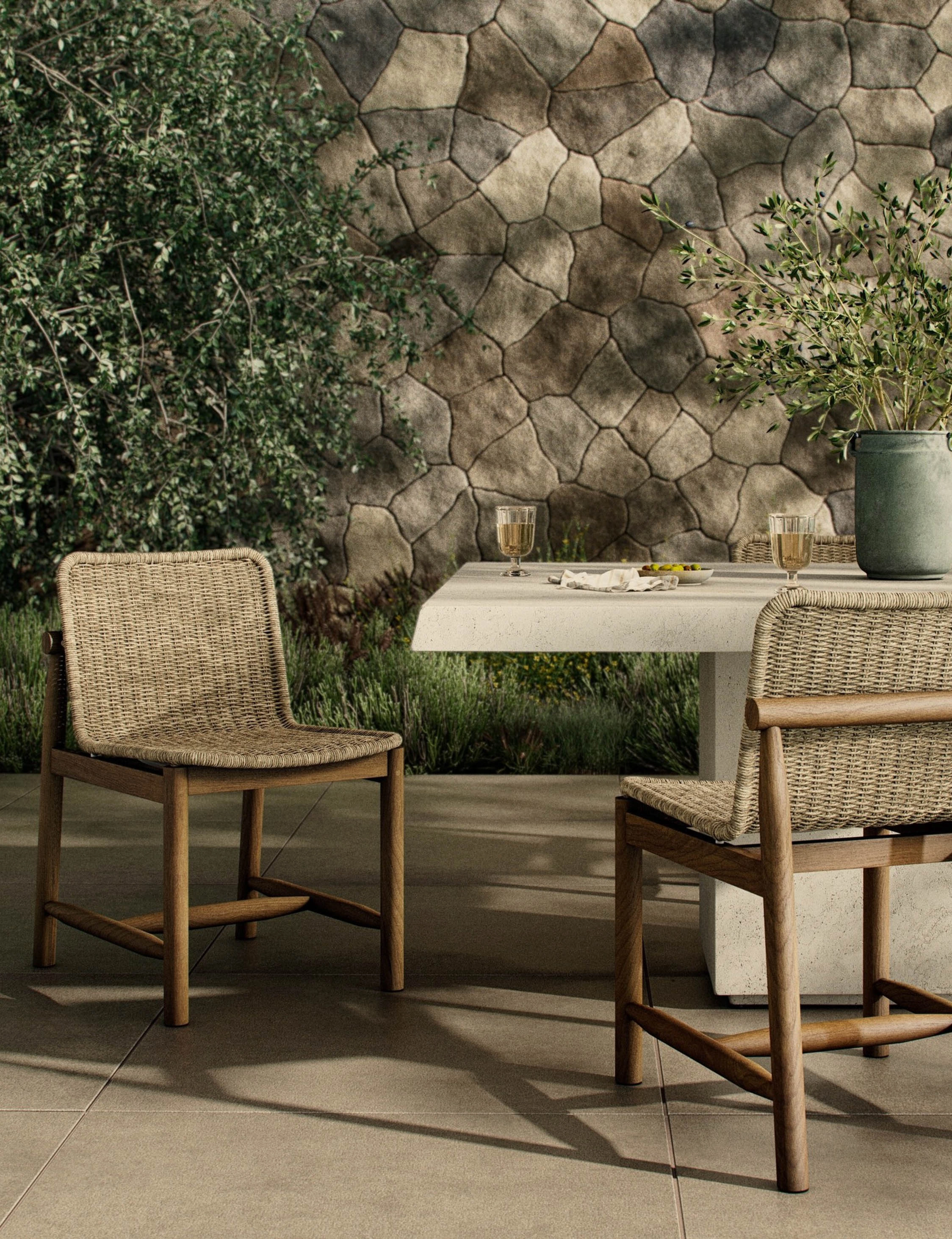 Dume Indoor / Outdoor Dining Chair by Amber Lewis x Four Handsoutdoor wrought iron plant stand
