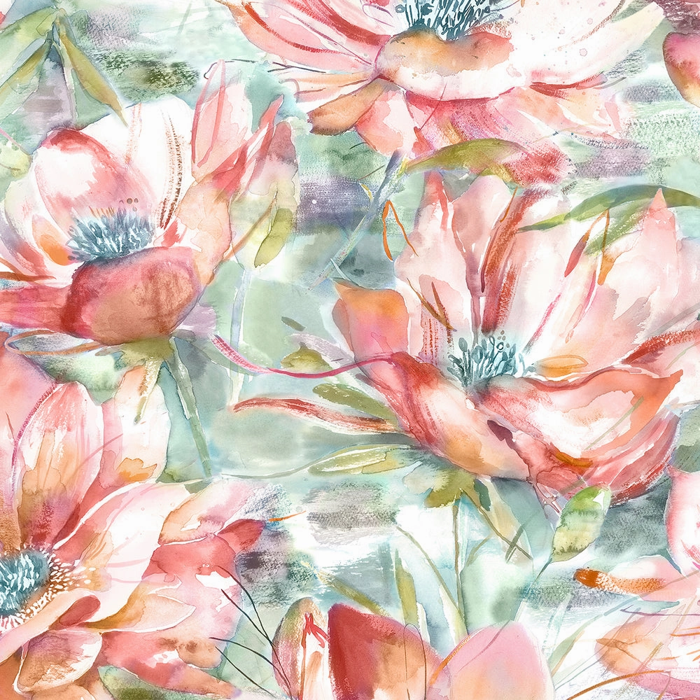 Dusky Blooms Printed Cotton Made to Measure Roman Blinds Russett