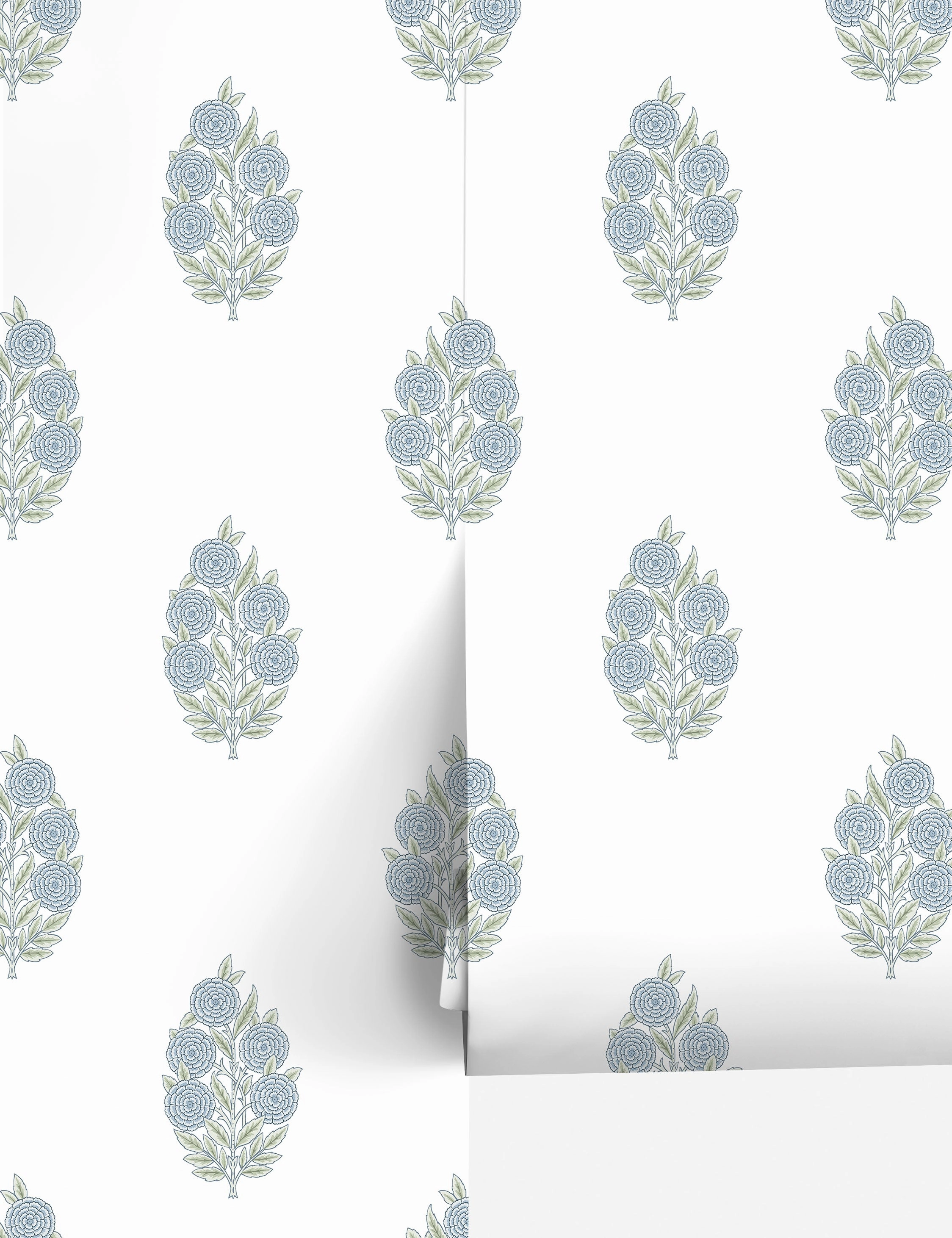 Dutch Floral Peel   Stick Wallpaper by Tamara Daynordic style wall decor