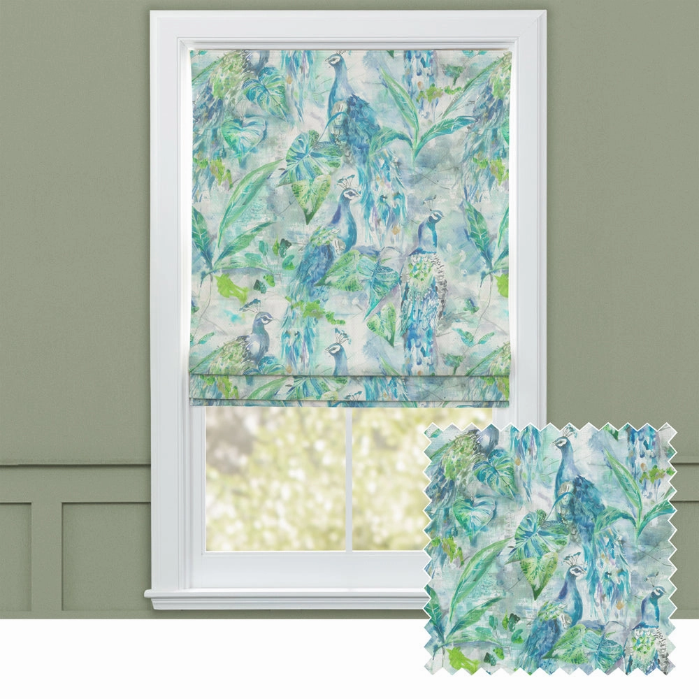 Ebba Printed Made to Measure Roman Blinds Sagebedding sets ,throw blankets 