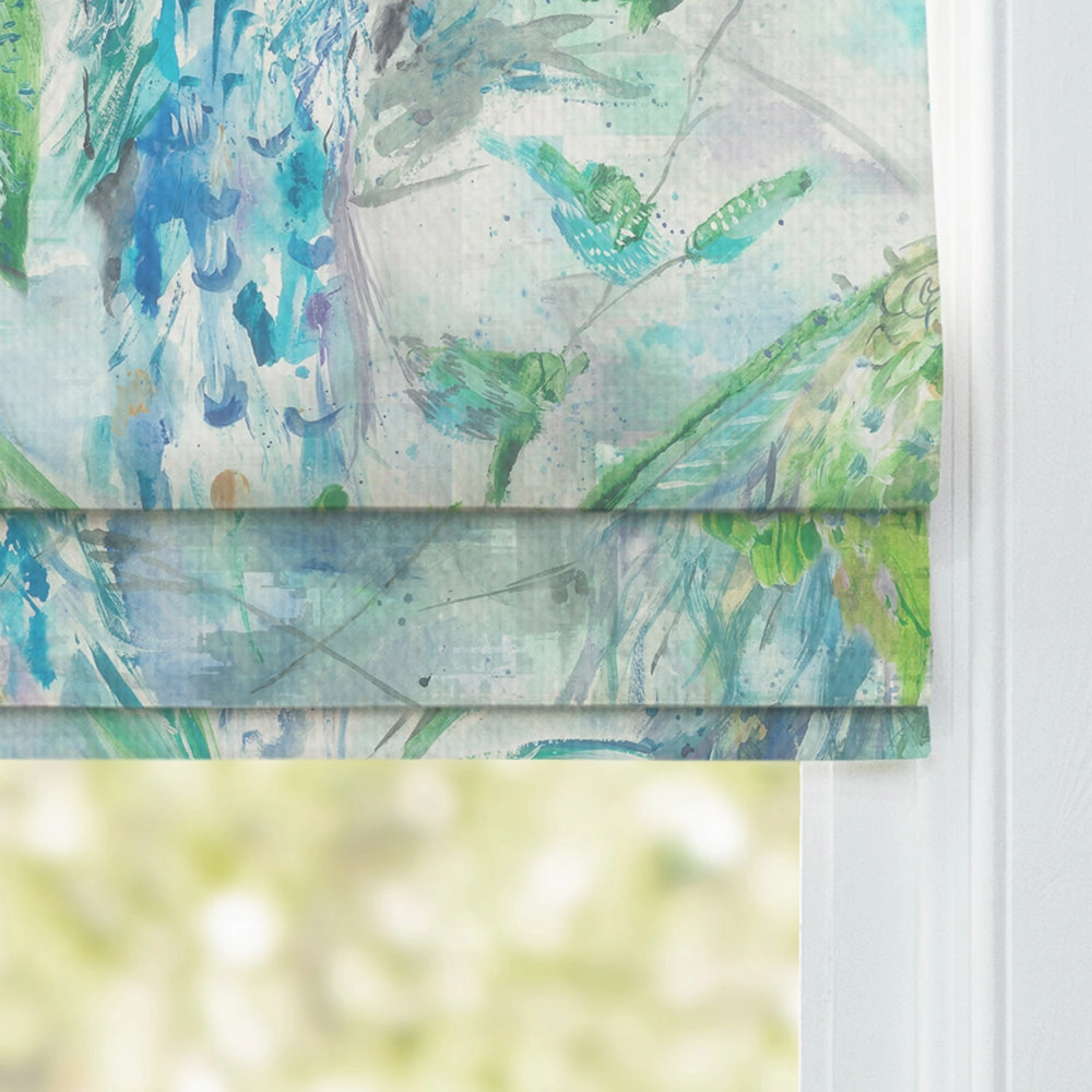 Ebba Printed Made to Measure Roman Blinds Sage