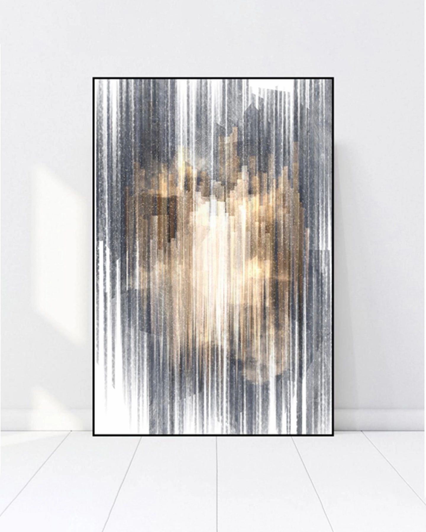 Echoed Lines 3D Abstract Oil Paintingnordic style wall decor