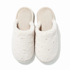 Eco Fur X Pearl Roomshoes  Whitebedding sets ,throw blankets 