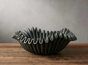 Edel Ruffle Flautaro Bowl in Blackhome decor ,wall decor 