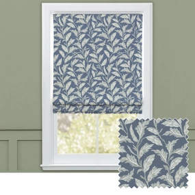 Eildon Printed Cotton Made to Measure Roman Blinds Navybedding sets ,throw blankets 