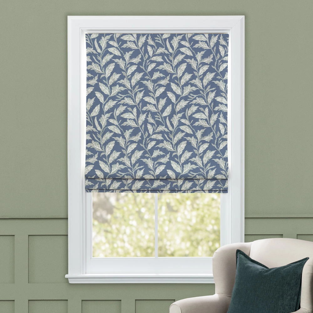 Eildon Printed Cotton Made to Measure Roman Blinds Navy