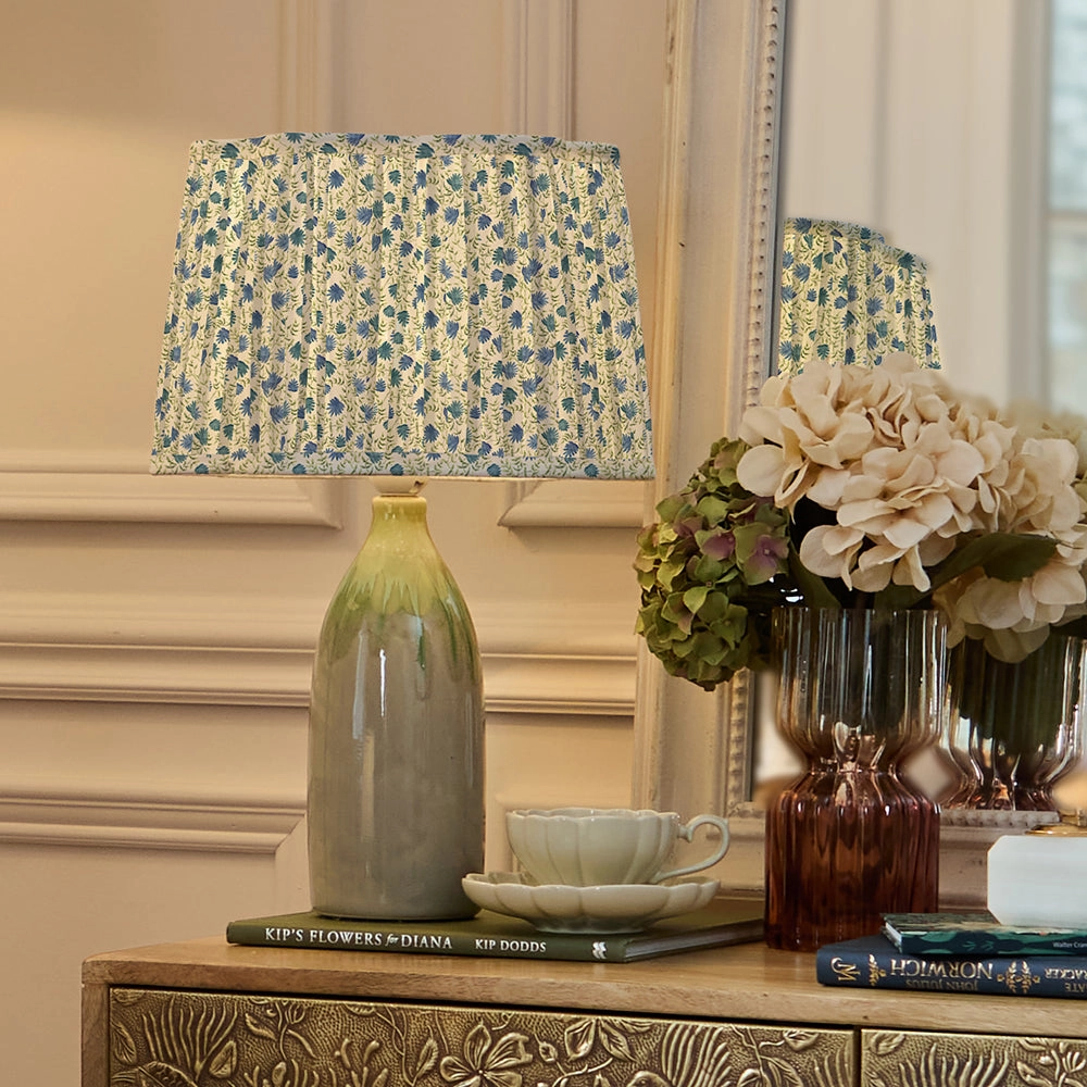 Elai Pleated Scalloped Lamp Shade Denim