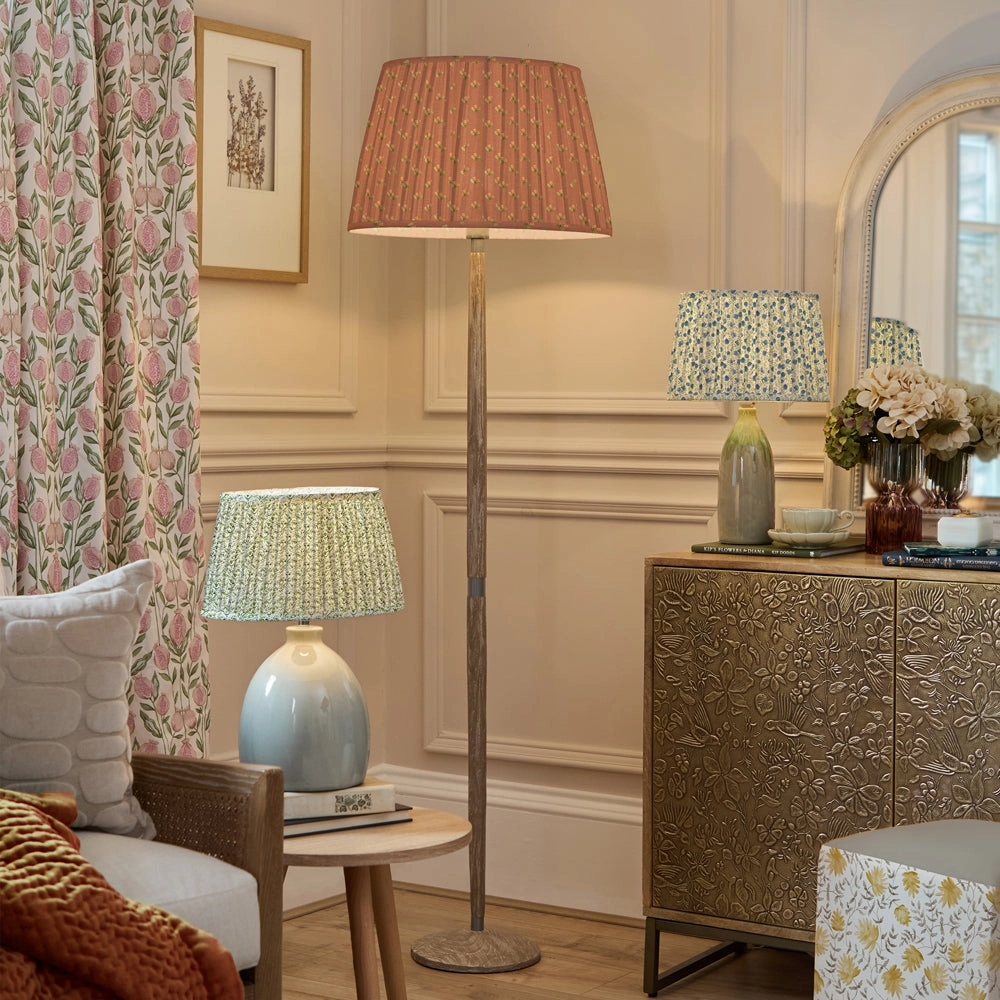 Elai Pleated Scalloped Lamp Shade Denim