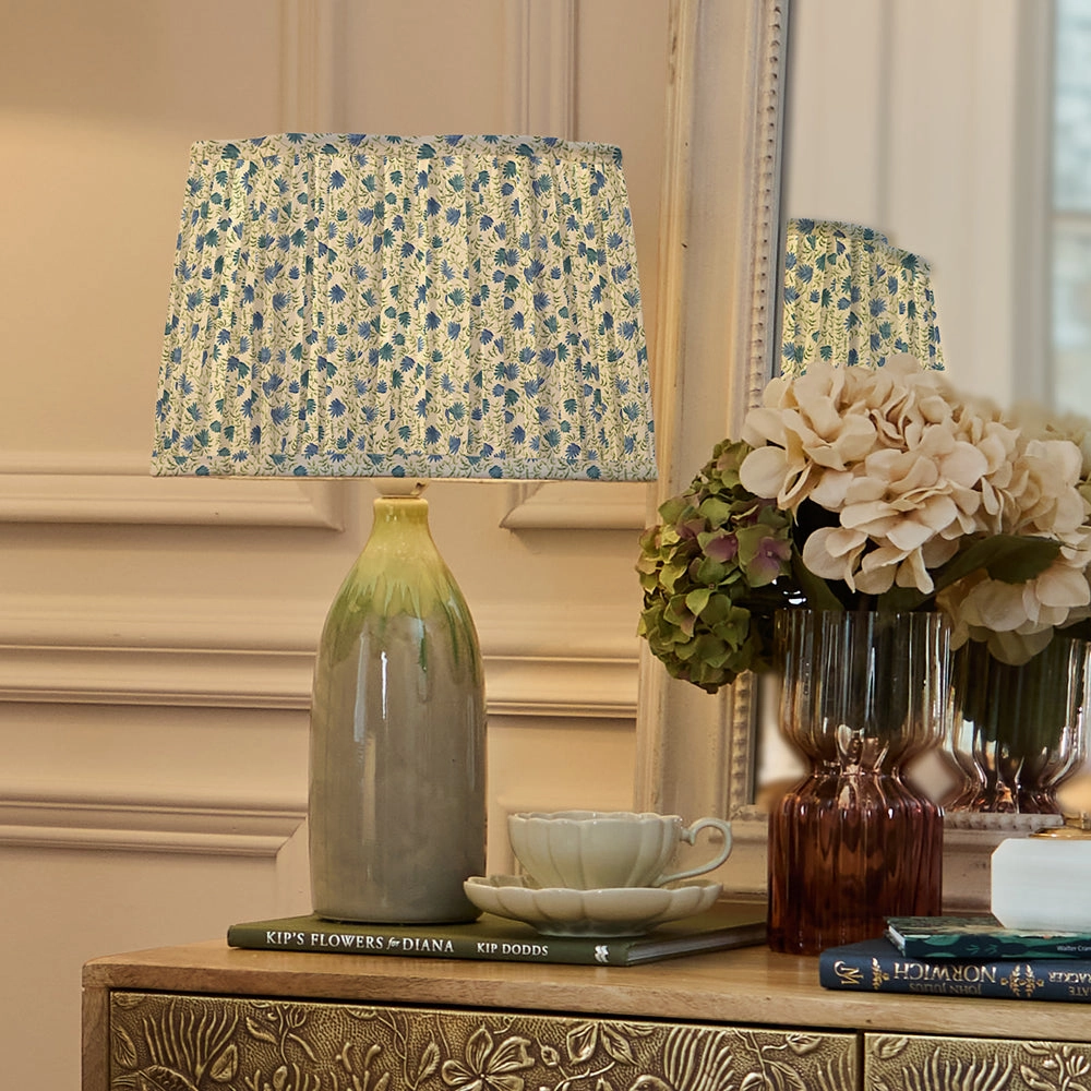 Elai Pleated Scalloped Lamp Shade Denim