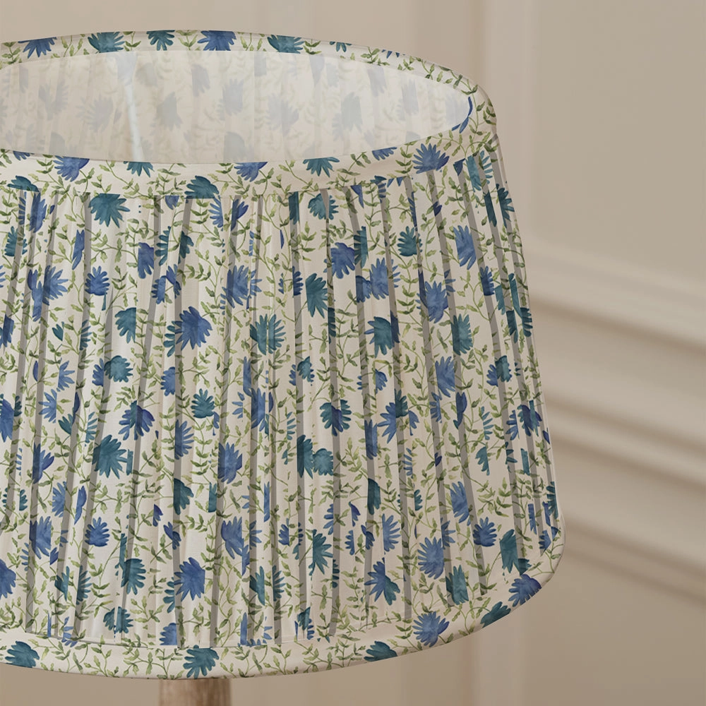 Elai Pleated Tapered Lamp Shade Denim