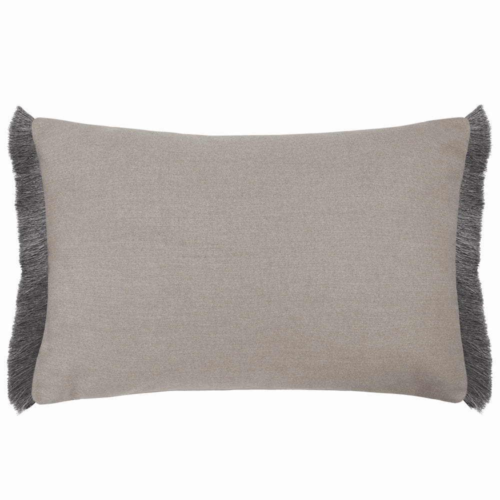 Elai Printed Ruche Fringe Cushion Stone
