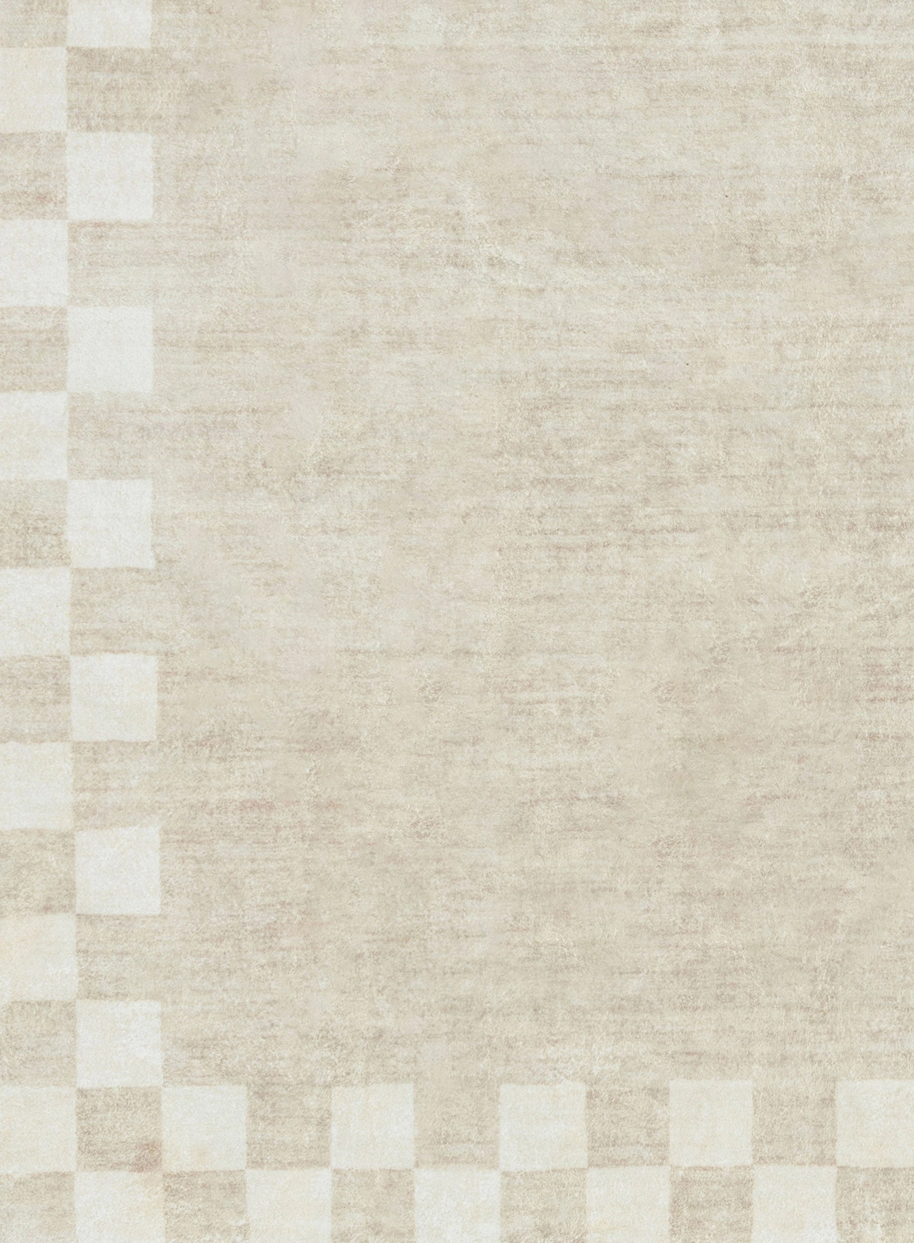 Eliora Grey Checkered Border Washable Rug