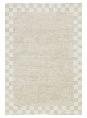 Eliora Grey Checkered Border Washable Rugmodern color block patchwork rug