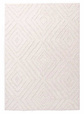 Elle Ivory Cream Diamond Tribal Textured Rugmodern color block patchwork rug