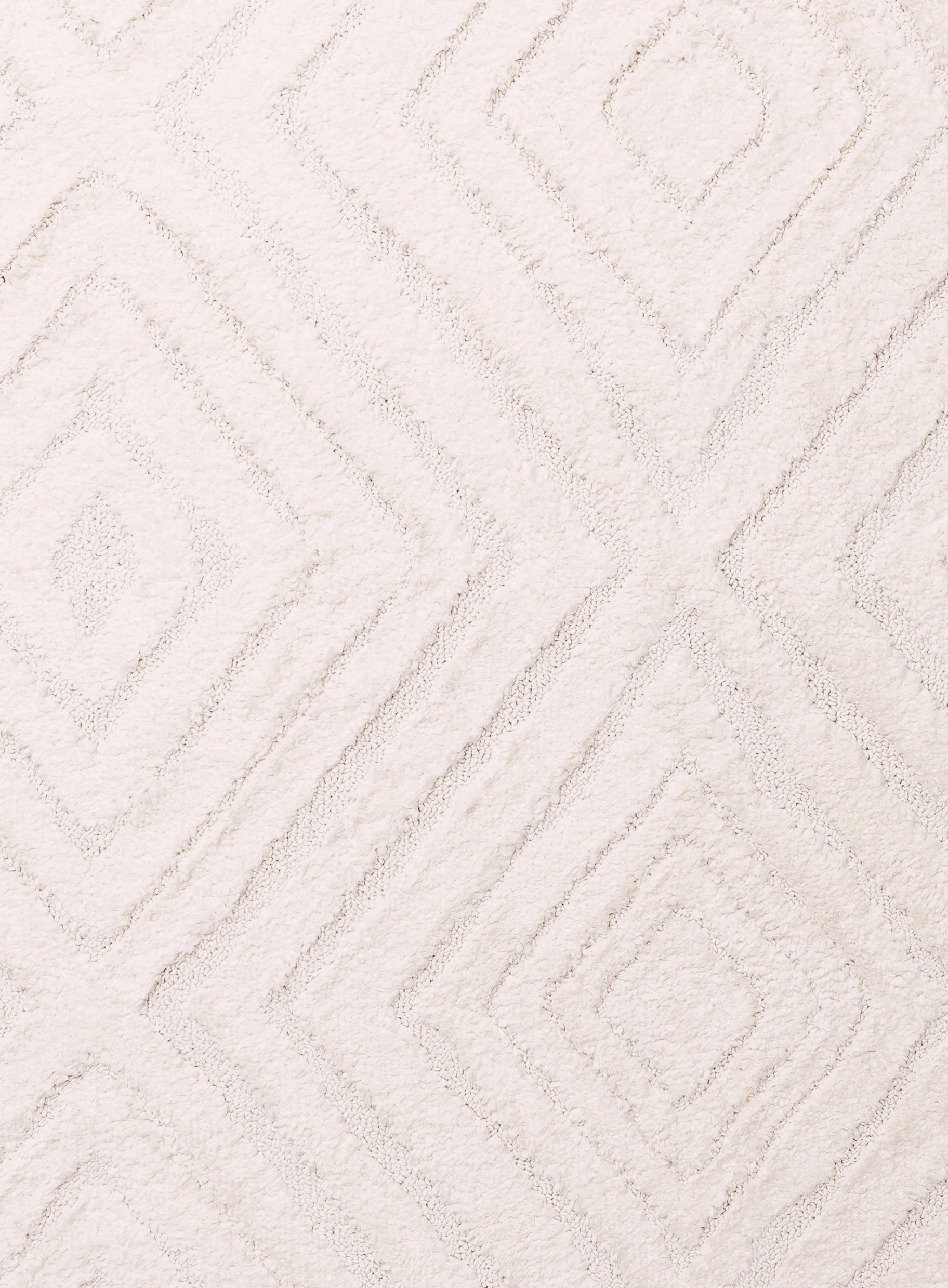 Elle Ivory Cream Diamond Tribal Textured Rug