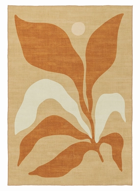 Ellie Mustard Botanical Washable Rugmodern color block patchwork rug