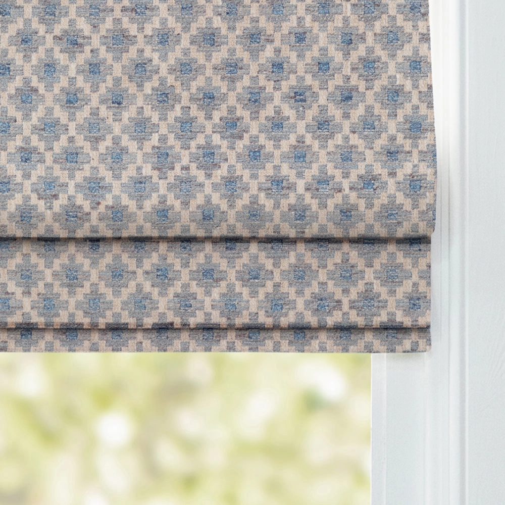 Elmore Woven Jacquard Made to Measure Roman Blinds Steel