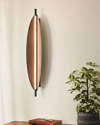 Elongated Wooden Glow Wall Sconce - Large