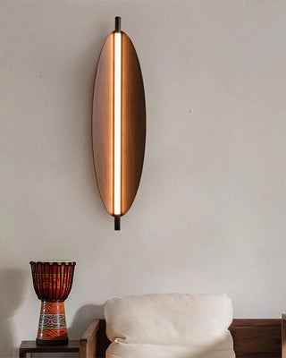 Elongated Wooden Glow Wall Sconce - Large