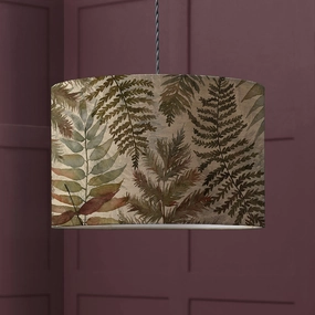 Elowen Eva Printed Lamp Shade Mulberryreplacement lampshade,White Linen Drum Lampshade for Table or Floor Lamp