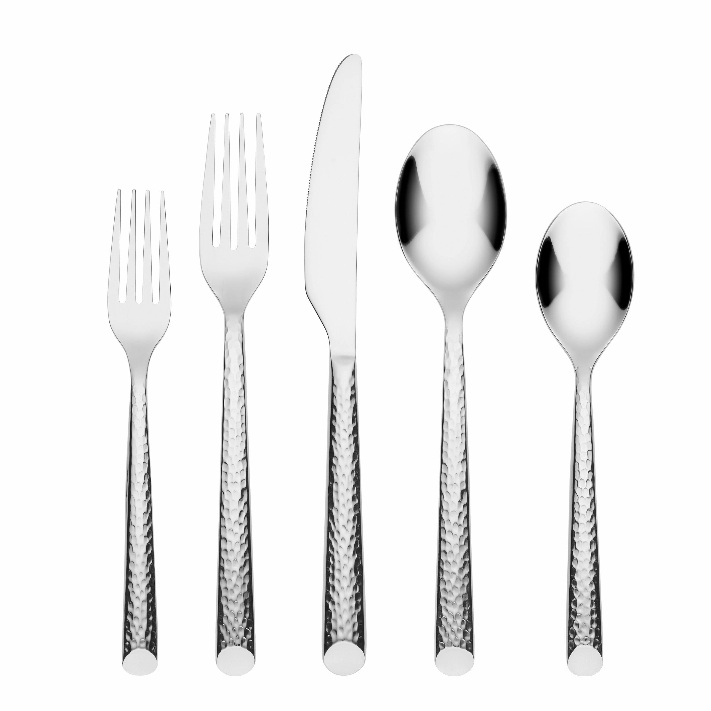 Elsa Mirror Hammered 20 Piece Flatware Seteco-friendly bamboo fiber tableware set 