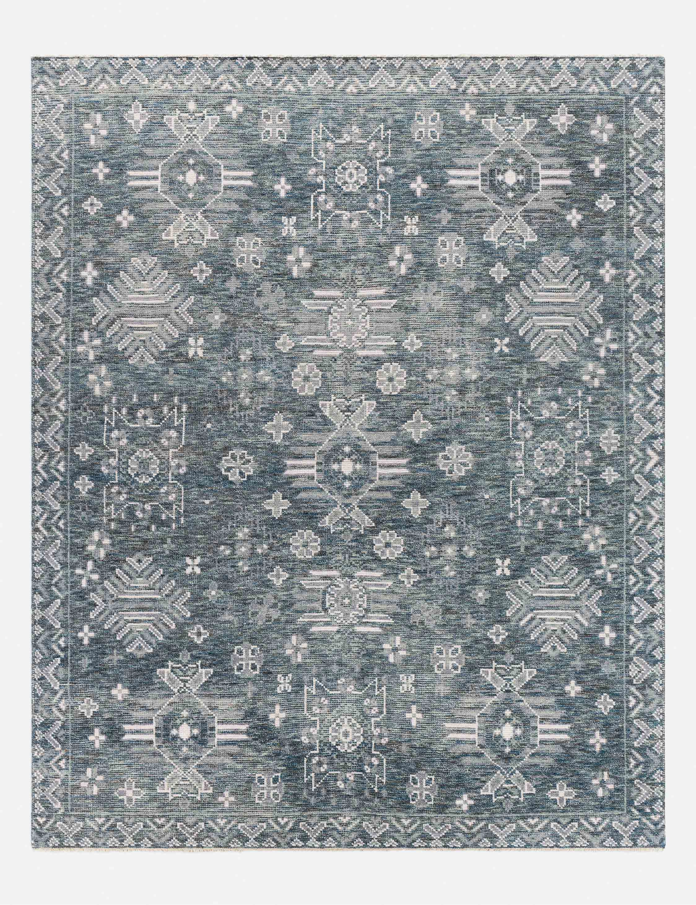 Elspeth Hand-Knotted Wool-Blend Rugmodern color block patchwork rug