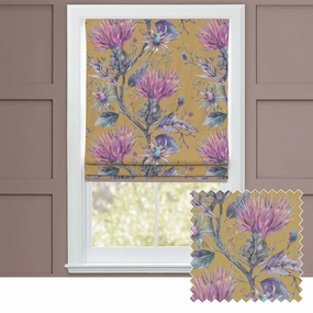 Elysium Printed Cotton Made to Measure Roman Blinds Goldbedding sets ,throw blankets 