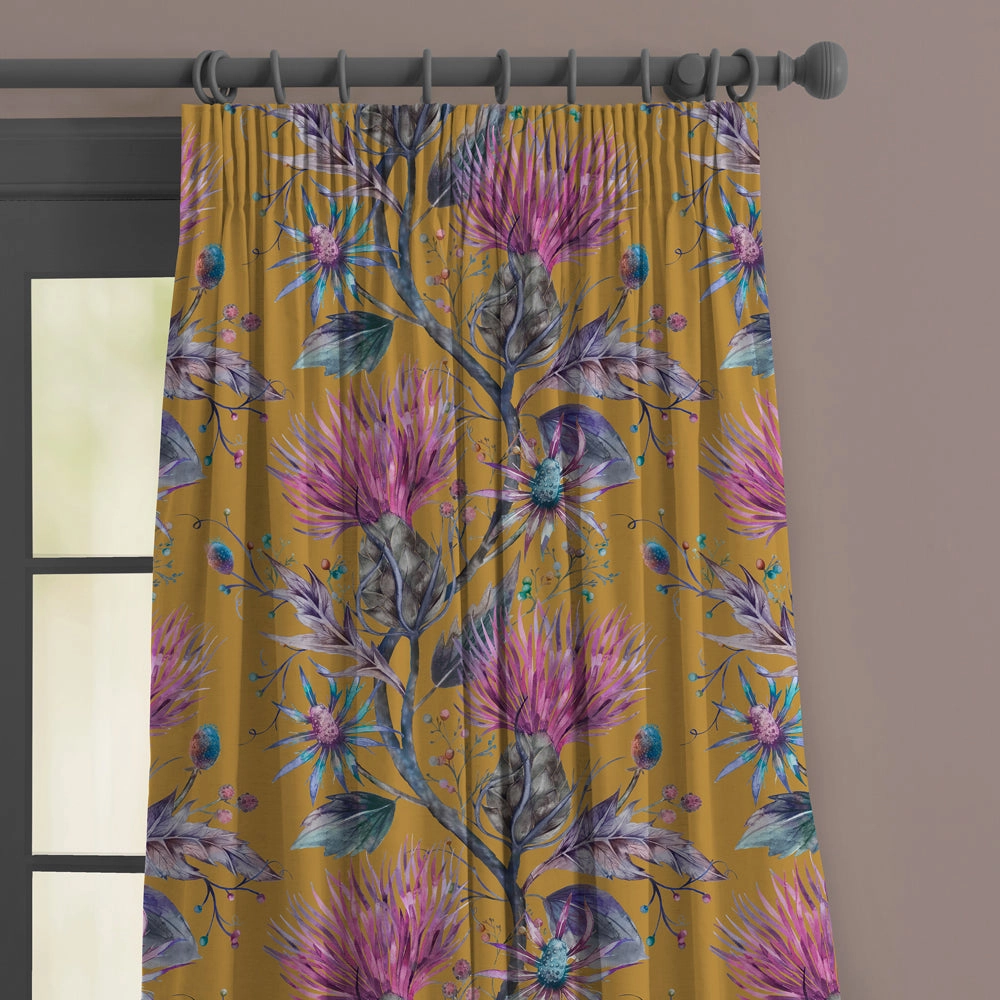 Elysium Printed Made to Measure Curtains Gold