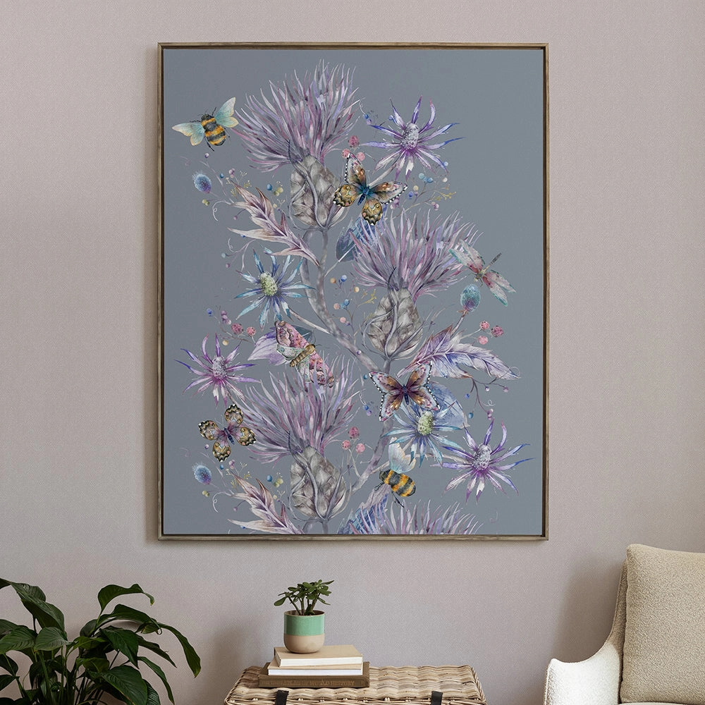 Elysium Storm Framed Canvas Stone