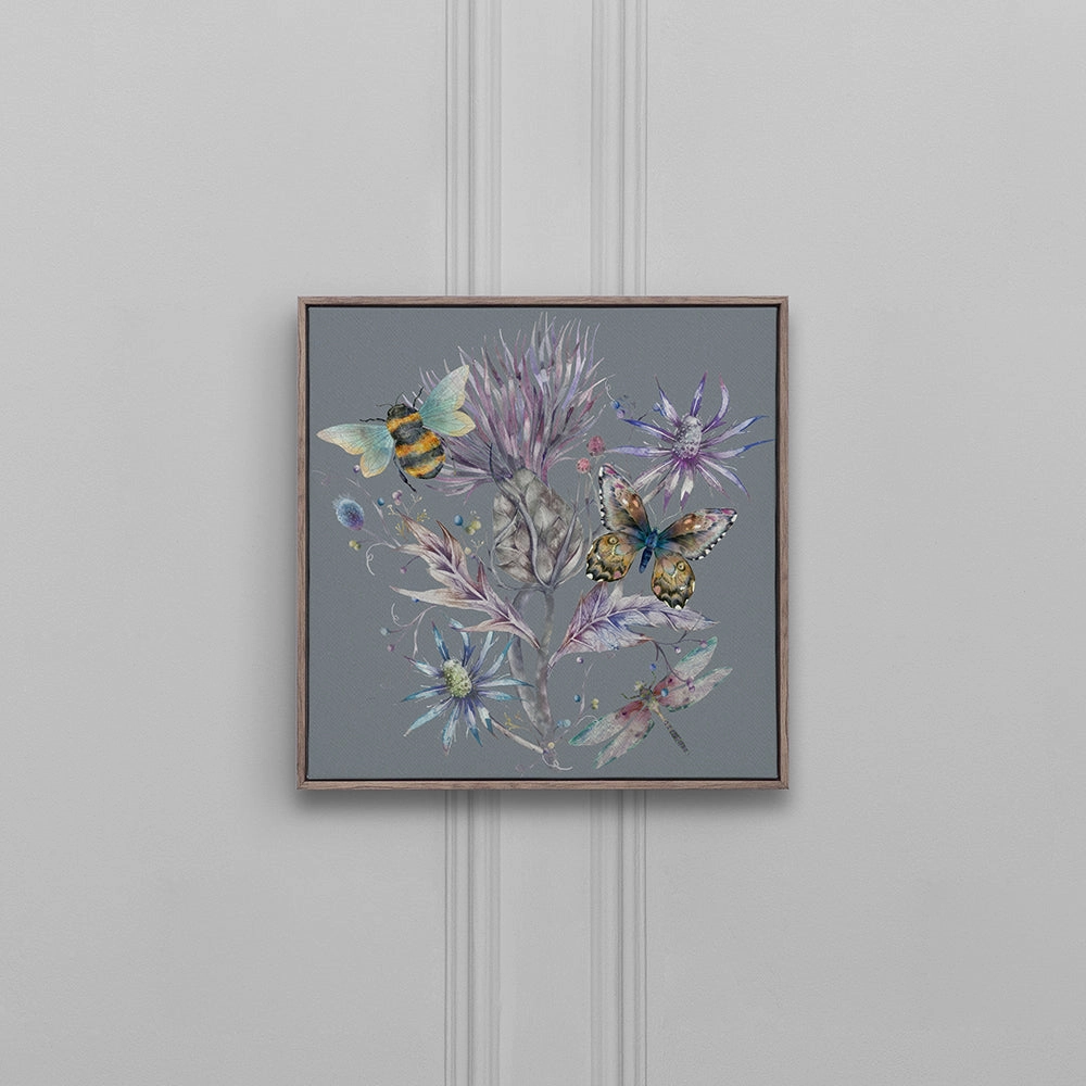 Elysium Storm Framed Canvas Stone