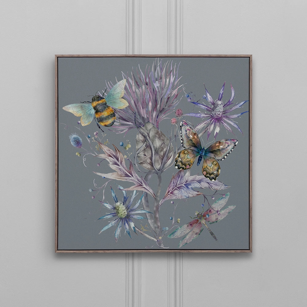 Elysium Storm Framed Canvas Stone