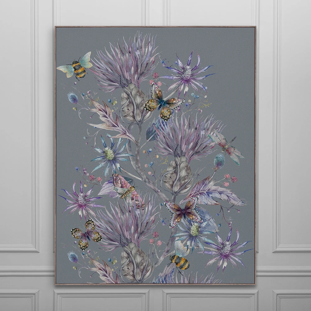 Elysium Storm Framed Canvas Stone