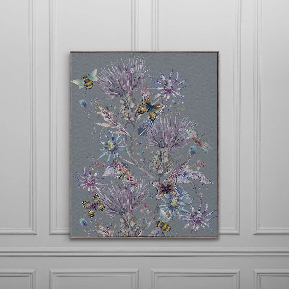 Elysium Storm Framed Canvas Stone