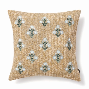 Emb Flower Cushion Cover 450 x 450  Natural x Bluebedding sets ,throw blankets 