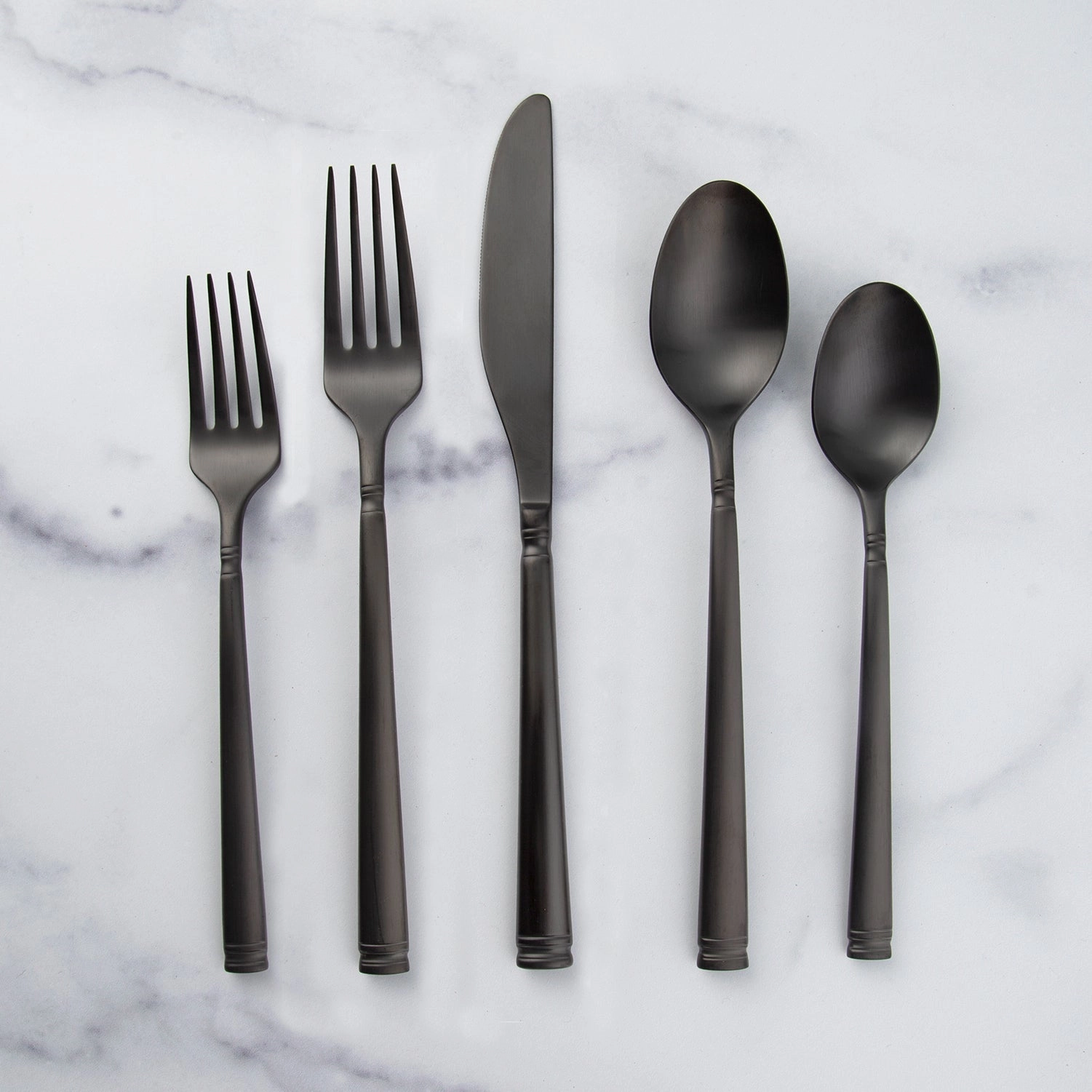 Emmy Black Satin 20 Piece Flatware Seteco-friendly bamboo fiber tableware set 