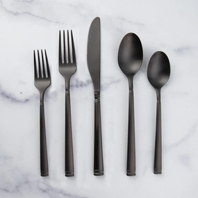Emmy Black Satin 20 Piece Flatware Seteco-friendly bamboo fiber tableware set 