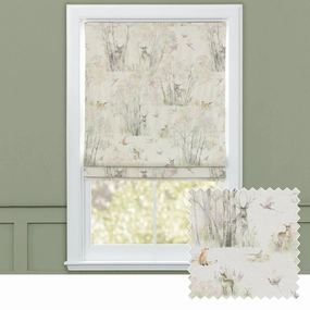 Enchanted Forest Printed Made to Measure Roman Blinds Naturalbedding sets ,throw blankets 