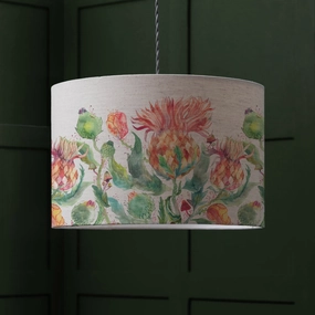 Enchanting Thistle Eva Lamp Shade Marigoldreplacement lampshade,White Linen Drum Lampshade for Table or Floor Lamp