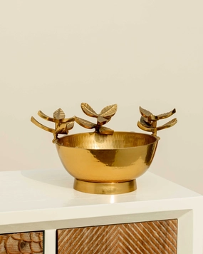 Enduring Flower Top Brass Bowl - 9"modern kitchen decor ,kitchen dinner set ,dinnerware 